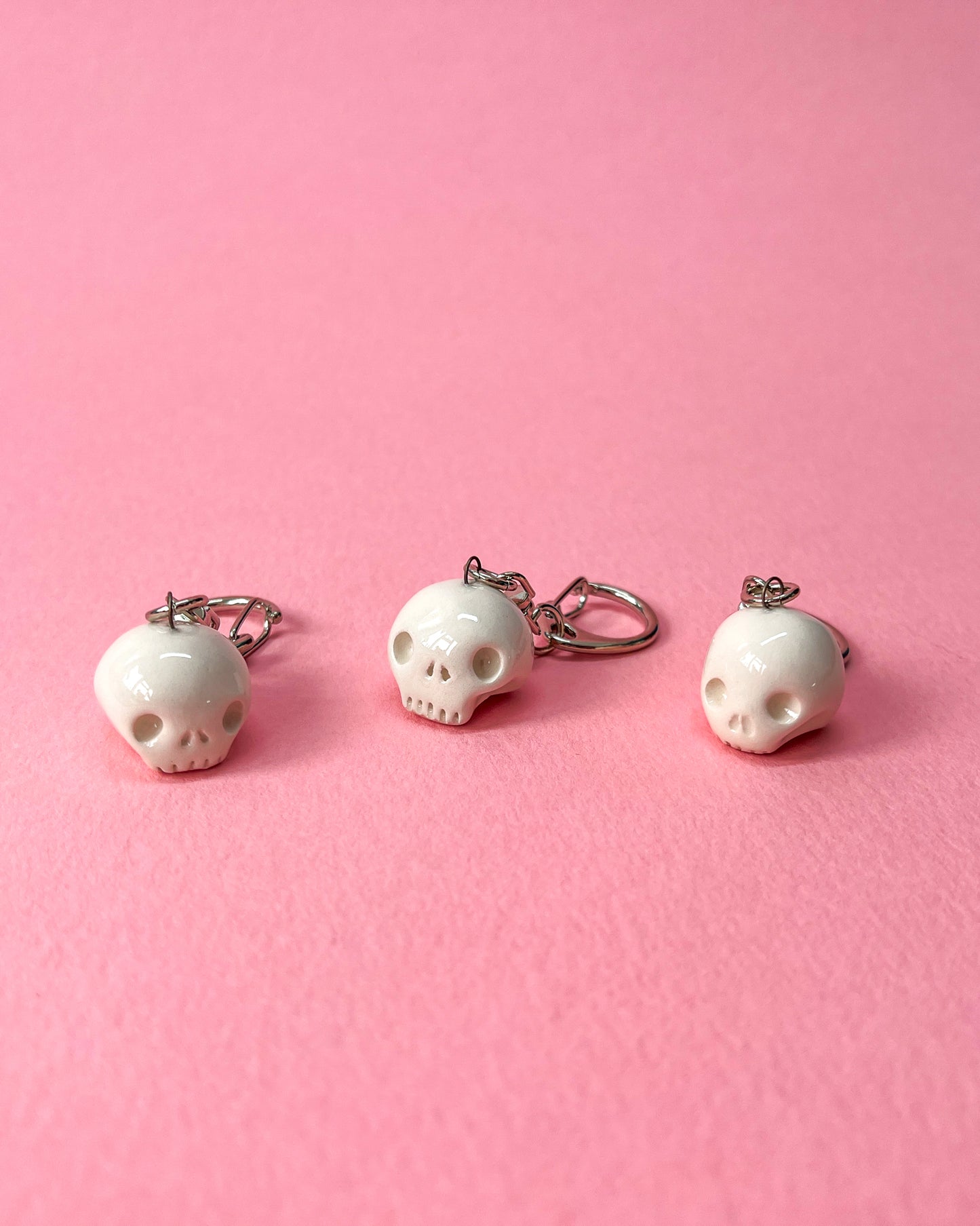 Ceramic Skull Keyring