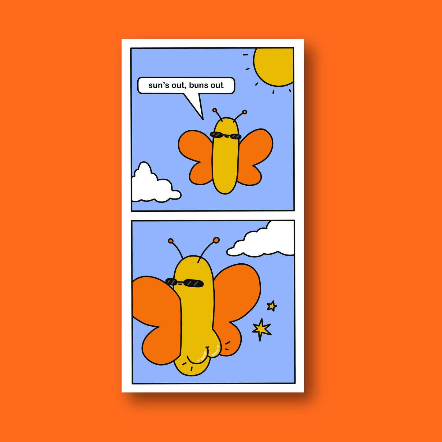 Sun's Out, Buns Out Sticker