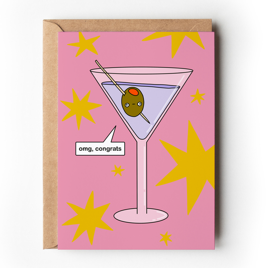 Congratulations Martini Greeting Card