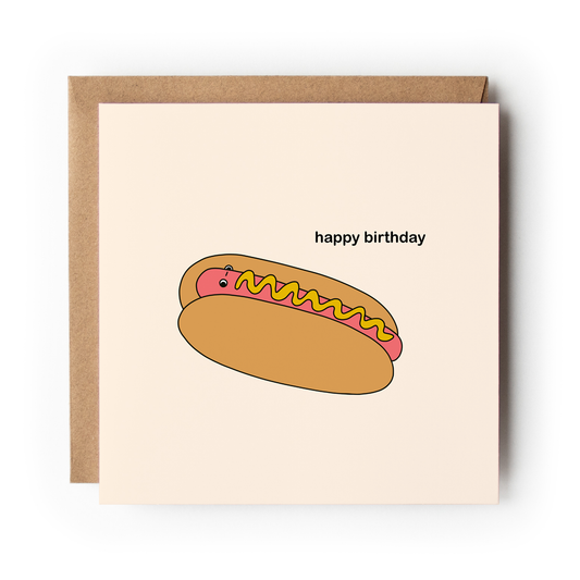 Happy Birthday Hot Dog Greeting Card