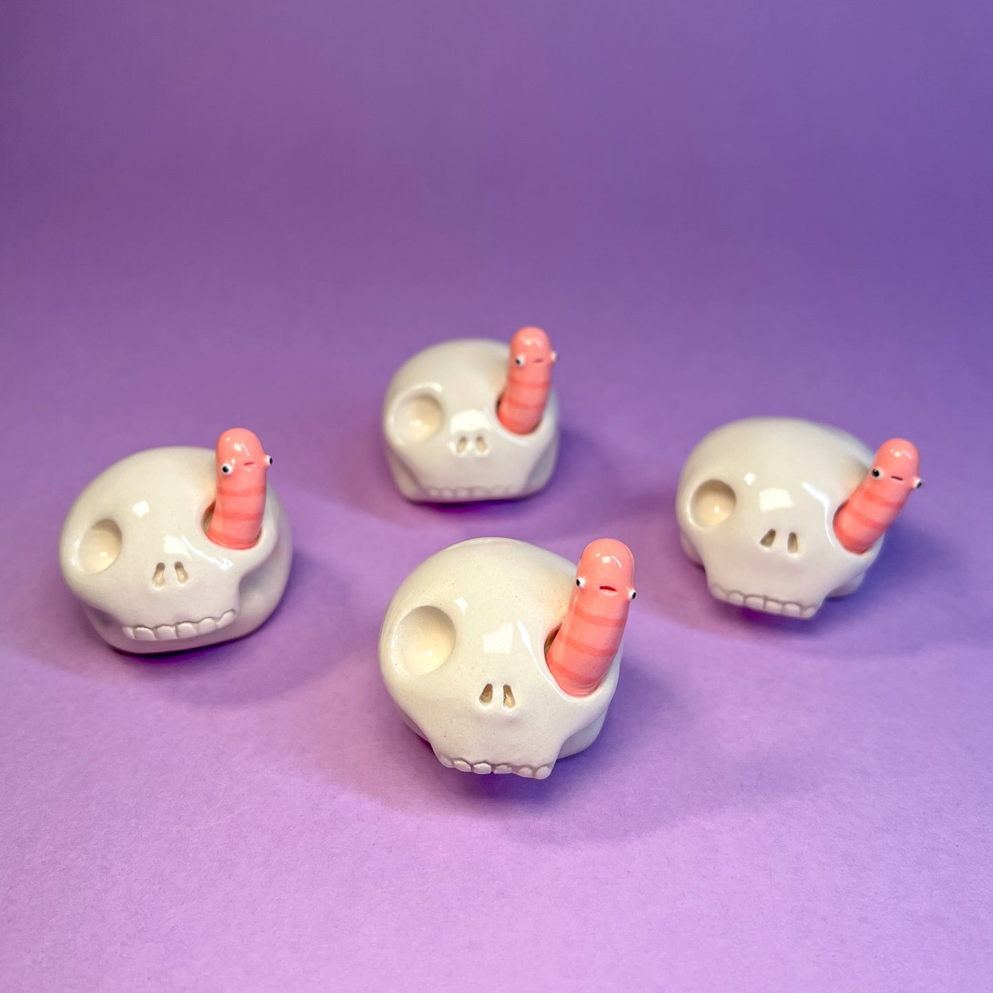 Ceramic Skull & Worm