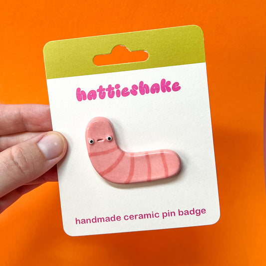 Worm - Ceramic Pin Badge / Magnet