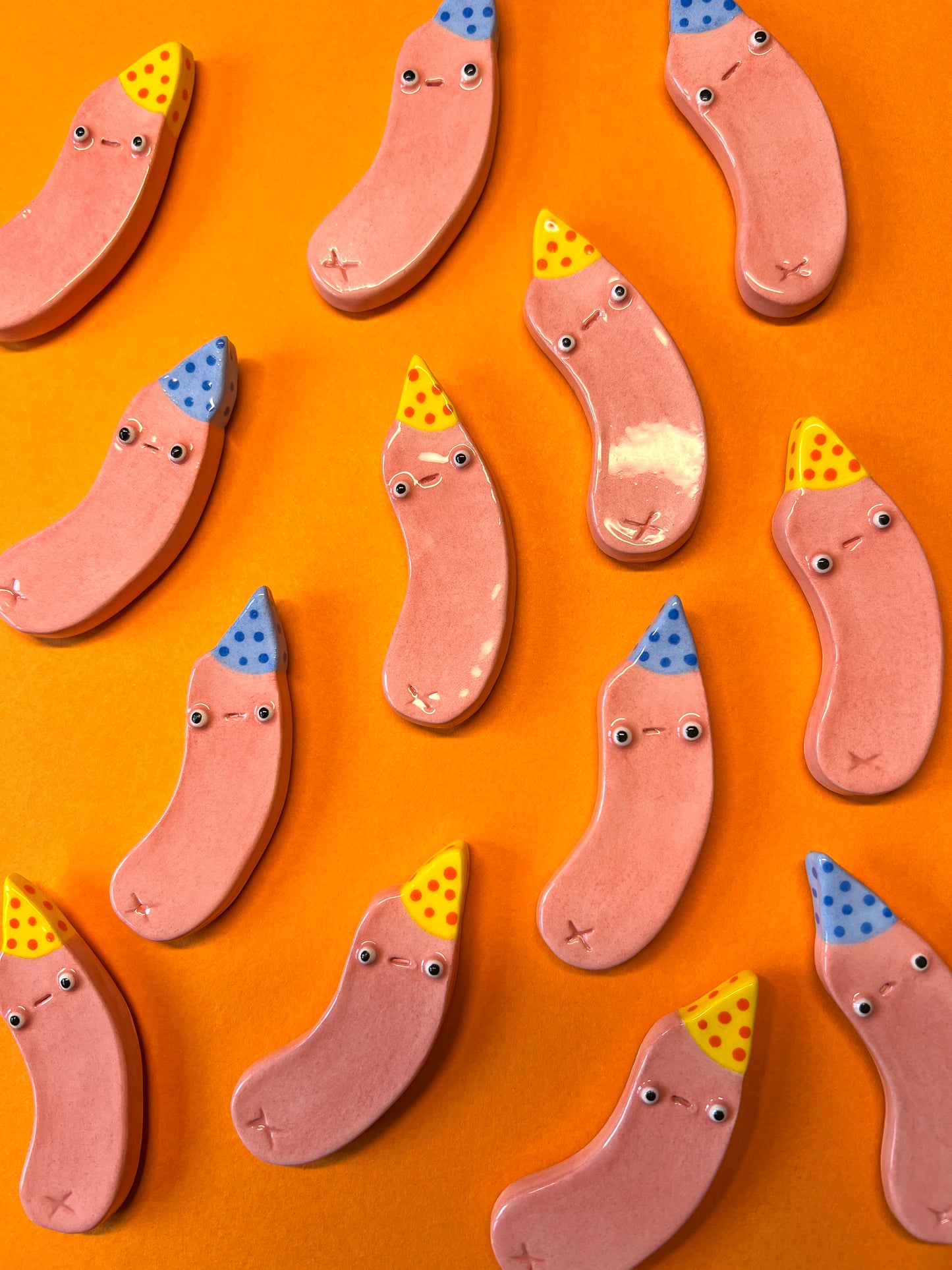 Party Sausage - Ceramic Pin Badge / Magnet