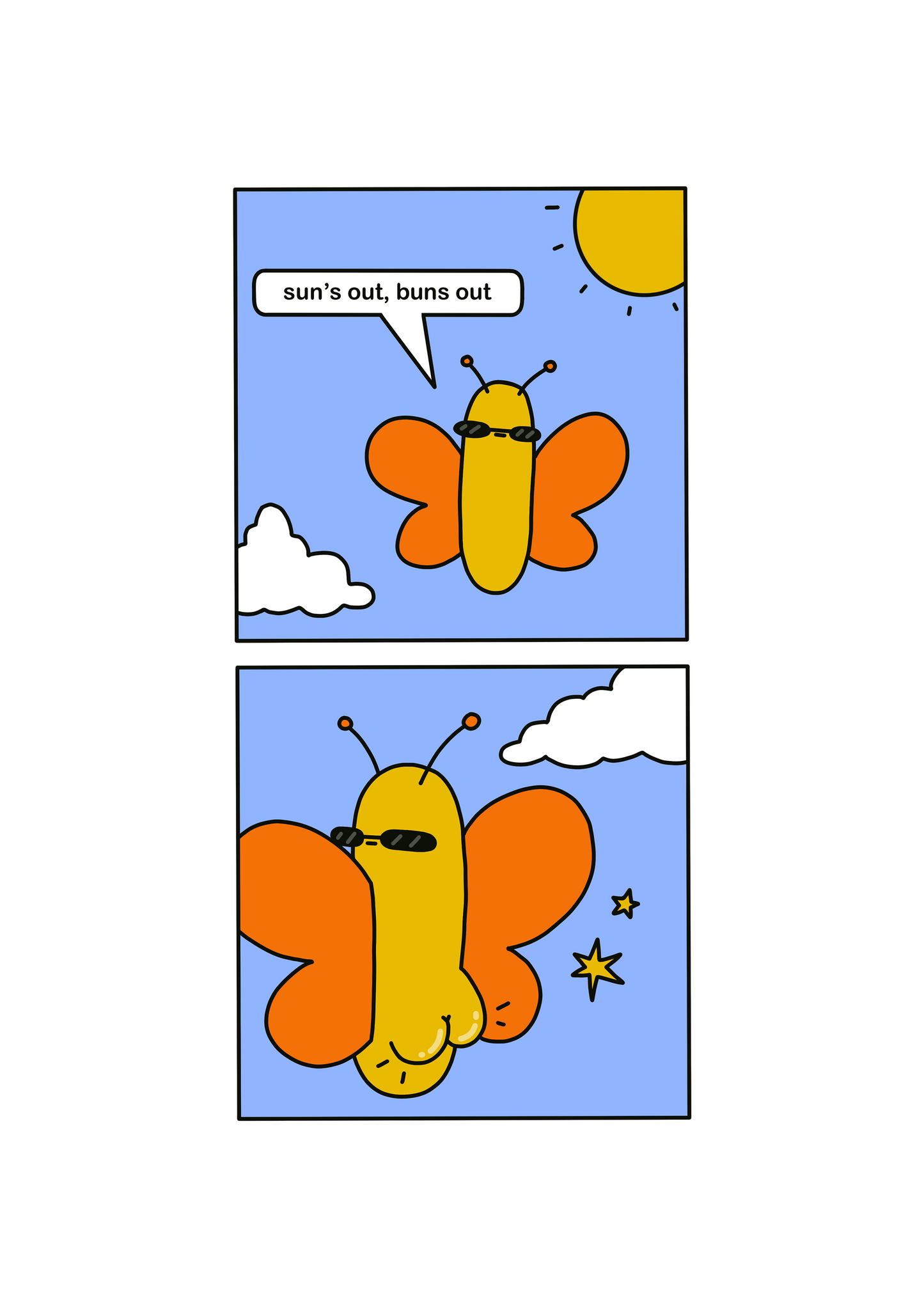 Sun's Out, Buns Out Sticker