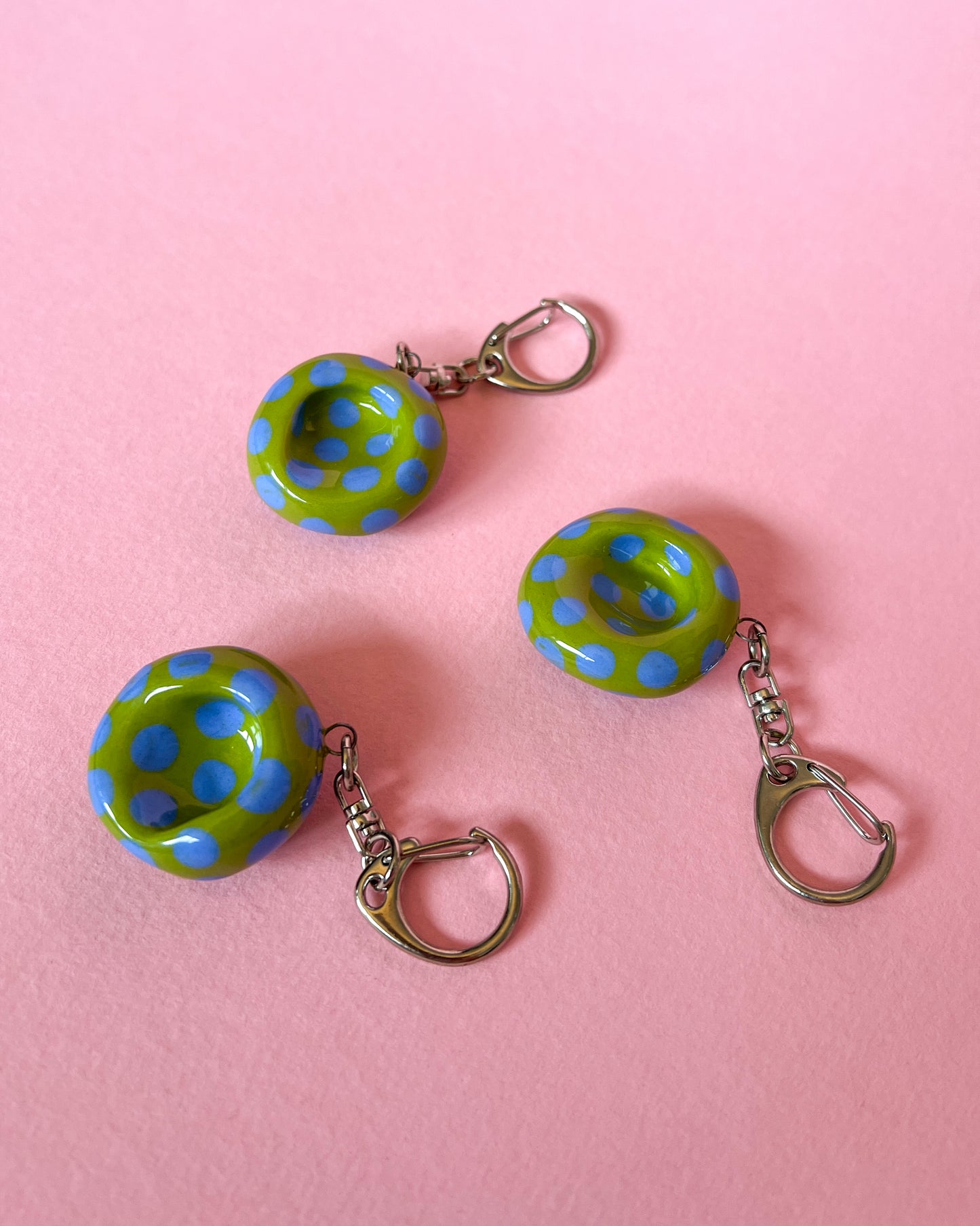 Worry Stone Keyring | Green / Blue
