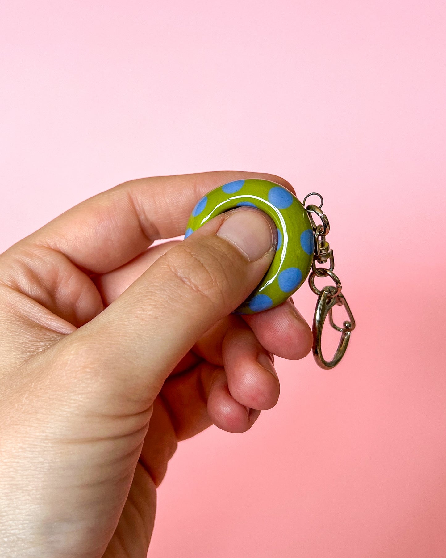 Worry Stone Keyring | Green / Blue