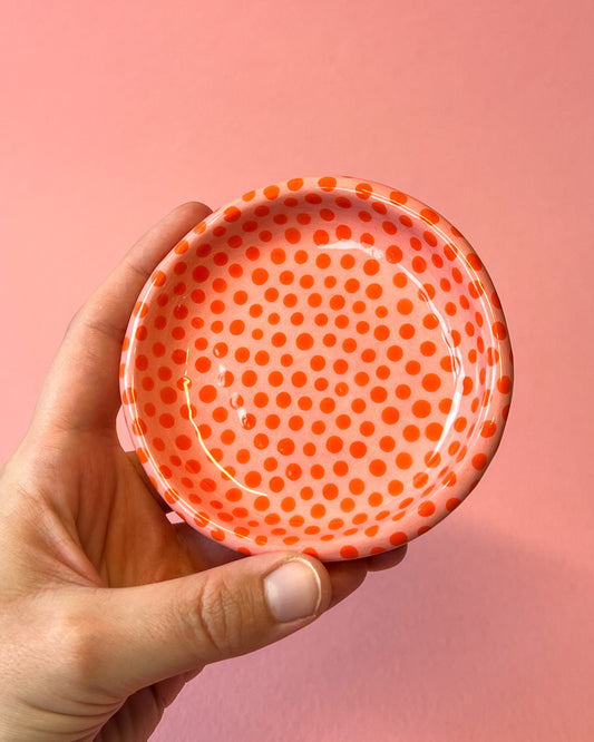 Small Orange Dotty Trinket Dish | SECONDS