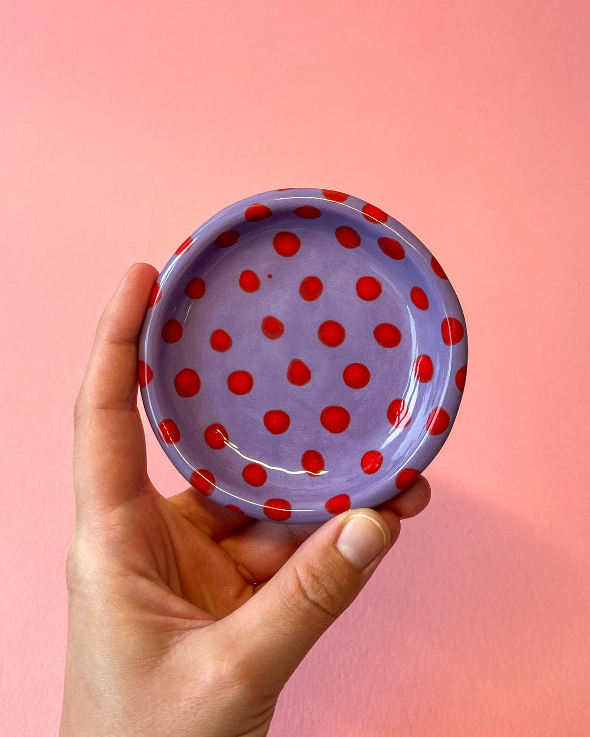 Small Purple Dotty Trinket Dish | SECONDS