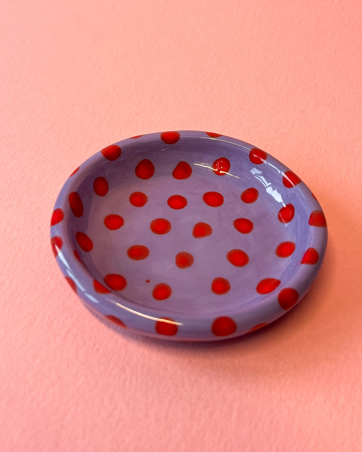 Small Purple Dotty Trinket Dish | SECONDS