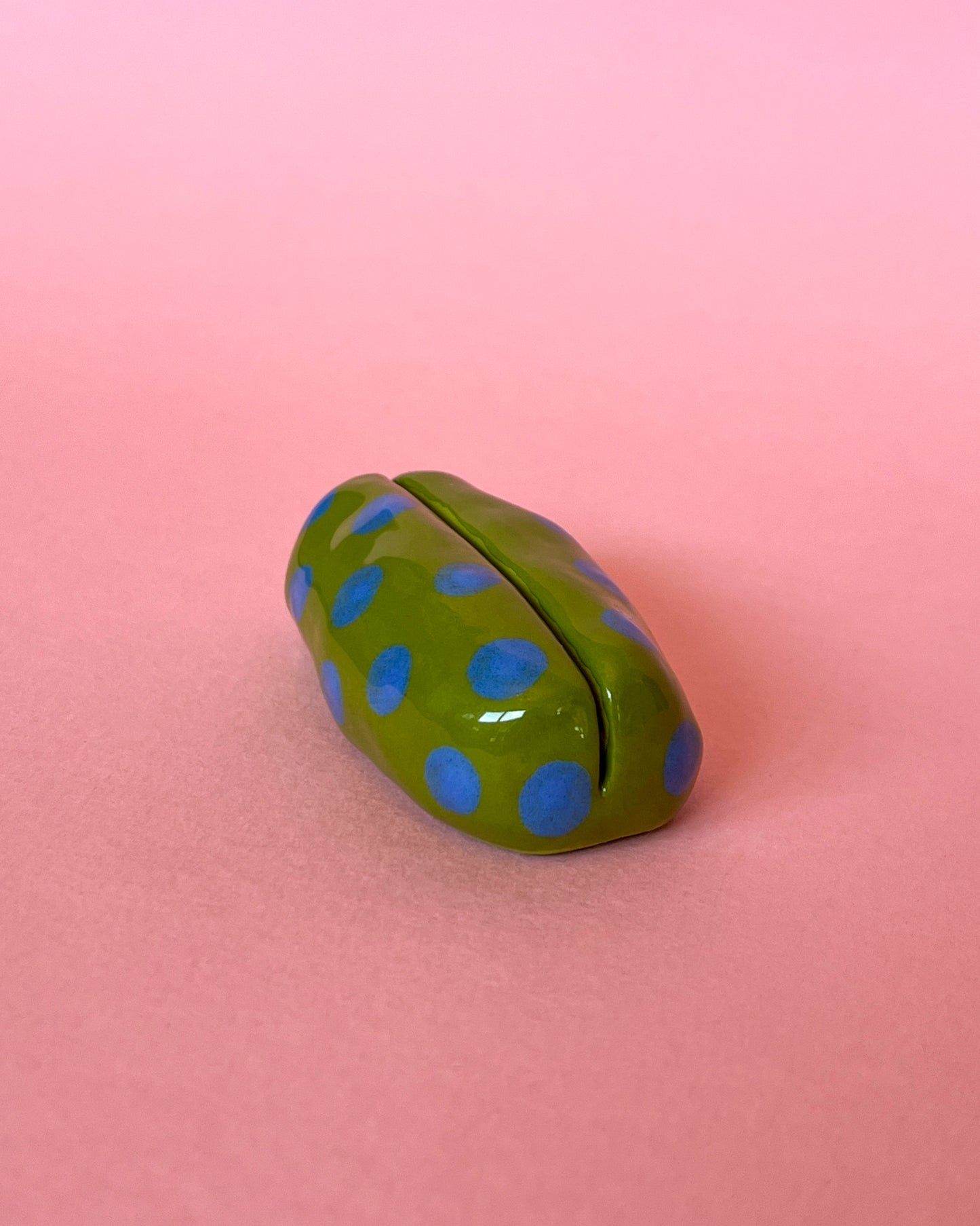 Wobbly Ceramic Photo Holder | Green / Blue