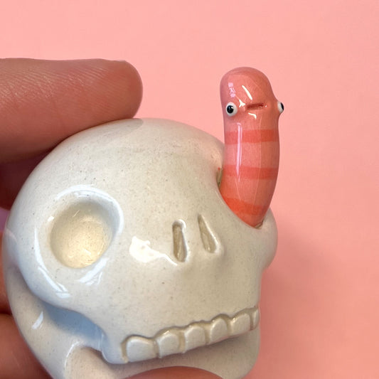 Ceramic Skull & Worm | SECONDS