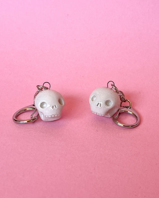Ceramic Skull Keyring