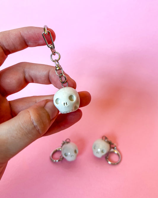 Ceramic Skull Keyring